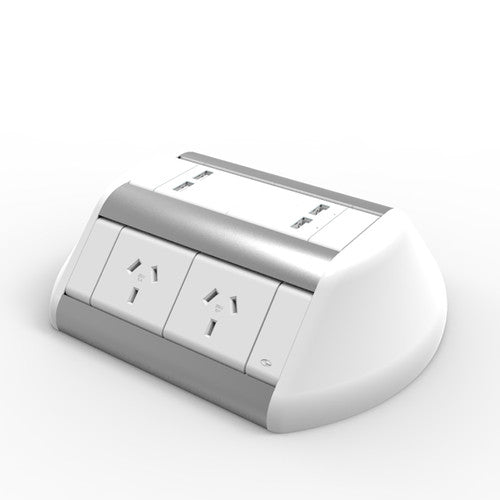 Rapidline Odyssey 4 GPO 2 USBA 2 USBC 3 Pin Lead White