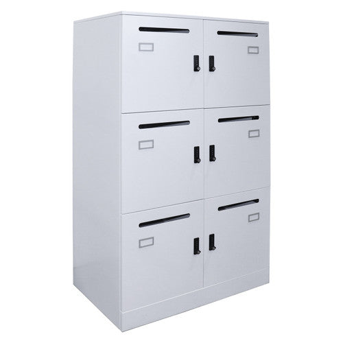 Rapidline Go Office Locker Unit 6 Compartments 800 x 486 x 1375mm White