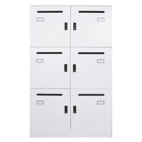 Rapidline Go Office Locker Unit 6 Compartments 800 x 486 x 1375mm White
