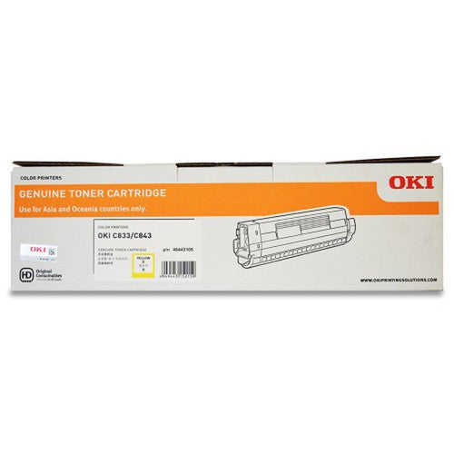 OKI C833N Toner Cartridge 10000 Pages Yellow