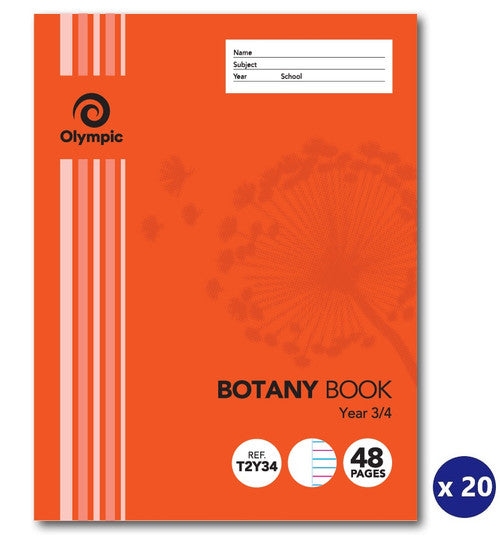 Olympic Botany Book 48 Pages 12mm QLD Year 3/4 Stapled Pack of 20