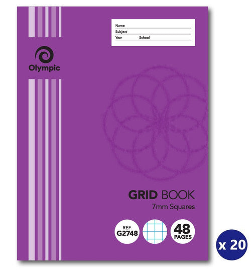 Olympic Grid Book 48 Pages 7mm Stapled Pack of 20