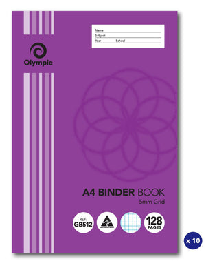 Olympic Grid Binder Book A4 128 Pages 5mm Pack of 10