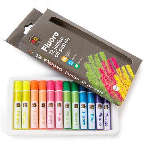 Educational Colours Jumbo Fluorescent Oil Pastels Pack of 12