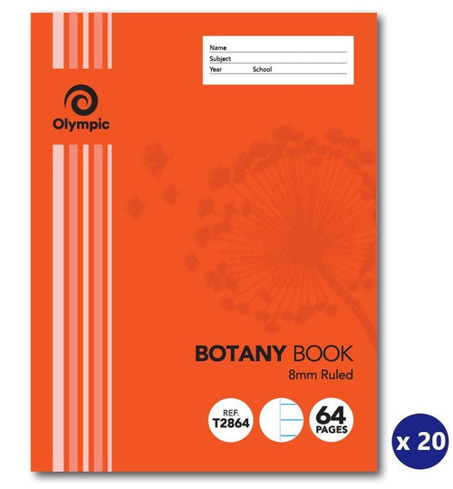 Olympic Botany Book 64 Pages 8mm Feint Stapled Pack of 20 - image 1