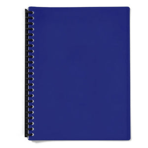 Olympic A4 display book with a deep navy blue matt cover and black multi-ring spine running down the left side, on white