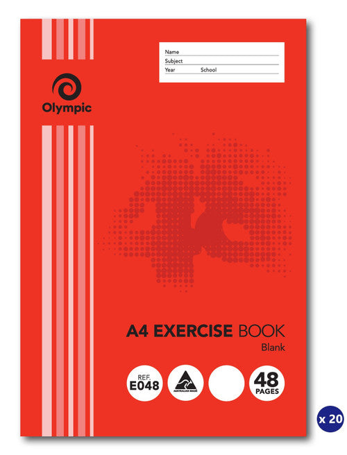 Olympic Exercise Book A4 48 Pages Blank Stapled Pack of 20 - image 1