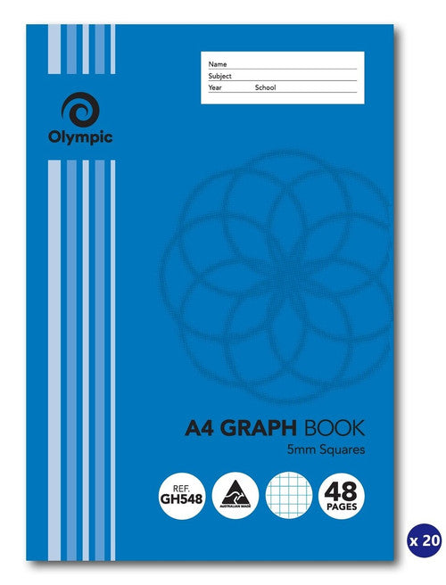 Olympic Graph Book A4 48 Pages 5mm Stapled Pack of 20 - image 1