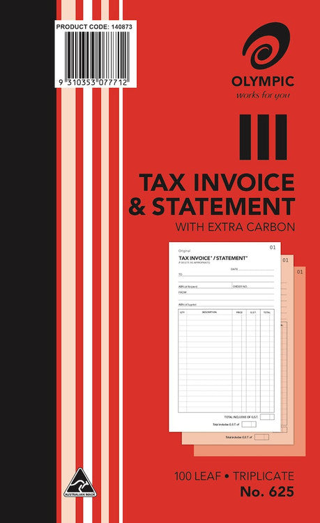 Olympic Invoice and Statement Book 625 Carbon Triplicate 100 Leaf - image 1
