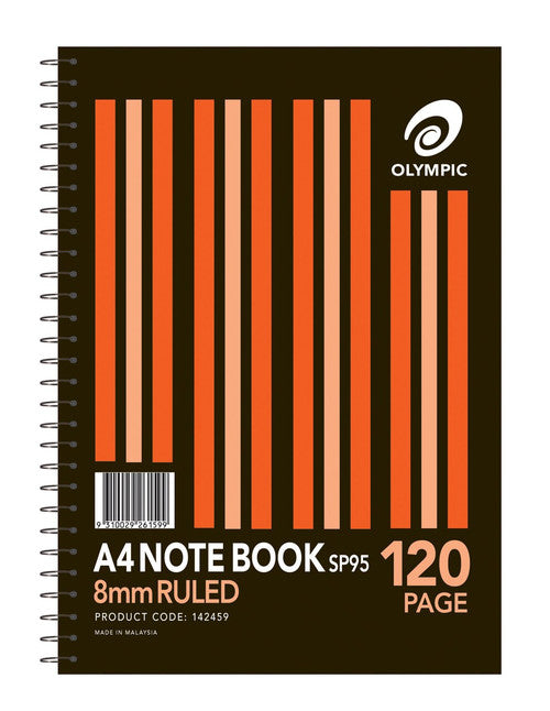 Olympic Notepad A4 120 Pages 8mm Spiral Pack of 10 - image 1