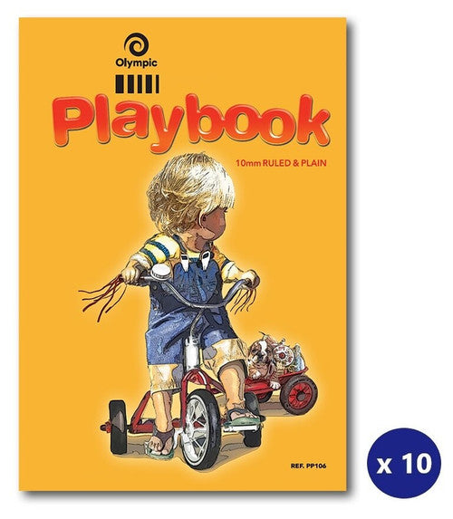 Olympic Playbook 64 Pages 10mm Feint Blank Stapled Pack of 10 - image 1