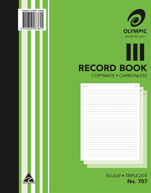 Olympic Record Book 707 Carbonless Triplicate 50 Leaf 250x200mm - image 3