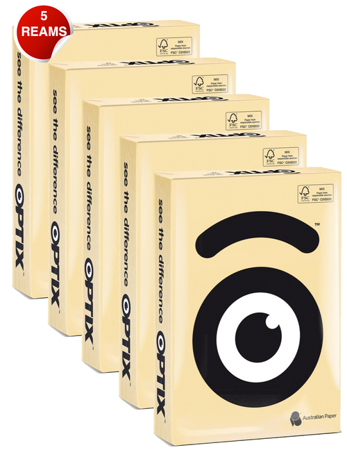 Optix Paper A4 80gsm Kula Cream Pack 500 Carton of 5 Reams