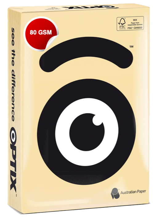 Optix Paper A4 80gsm Kula Cream Pack 500 Carton of 5 Reams