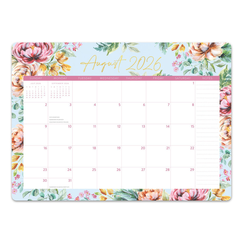 Orange Circle 2027 Decorative Desk Blotter 476 x 343mm Bella Flora shown front on, the Bella Flora design, photographed flat against a plain background.