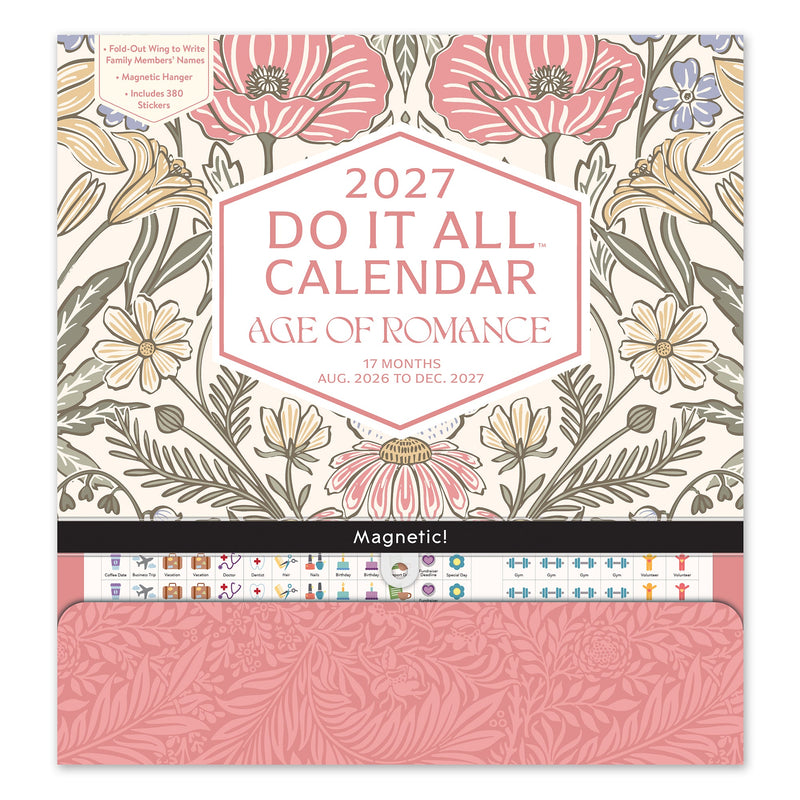 Orange Circle 2027 Do-It-All Wall Calendar 305 x 325mm Age Of Romance shown front on, the Age Of Romance design, photographed flat against a plain background.