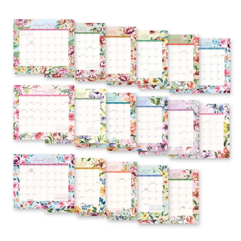 Orange Circle 2027 Magnetic Monthly Pad 244 x 216mm Bella Flora shown with its retail packaging and the product information panel visible.