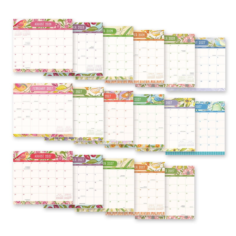 Orange Circle 2027 Magnetic Monthly Pad 244 x 216mm Where Love Grows shown with its retail packaging and the product information panel visible.