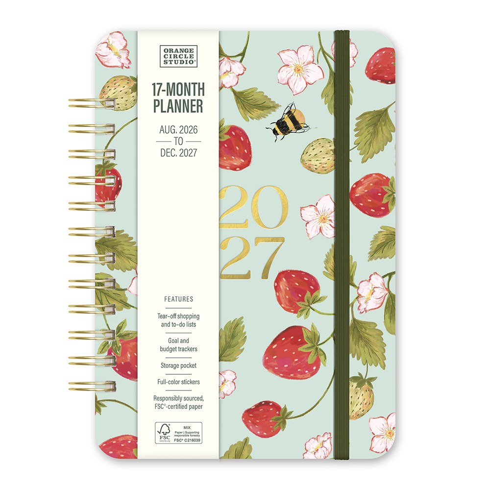 Orange Circle 2027 Do-It-All Diary 146 x 210mm Week To View Fruit And Flora shown in its retail packaging, front of pack with the year and format printed on the label.