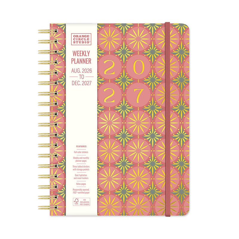 Orange Circle 2027 Tri-Tab Diary 178 x 244mm Week To View Age Of Romance shown in its retail packaging, front of pack with the year and format printed on the label.