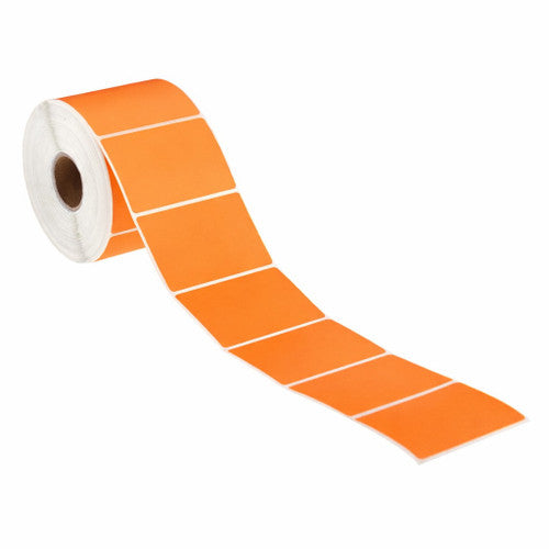 Bala Direct Thermal Labels Permanent Adhesive Perforated 100 x 100mm Orange Roll of 1000