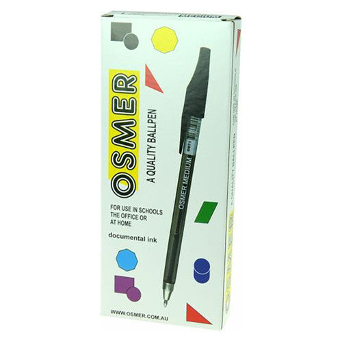 Osmer Ballpoint Pen Medium Black Box of 12 - image 1