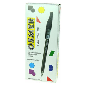 Osmer Ballpoint Pen Medium Black Box of 12 - image 1