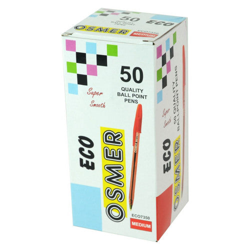 Osmer Economy Ballpoint Pen Medium Red Box of 50 - image 1