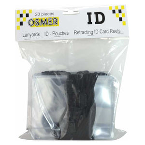 Osmer Lanyard with Large ID Pouch 110 x 71mm Black Pack of 20 - image 1