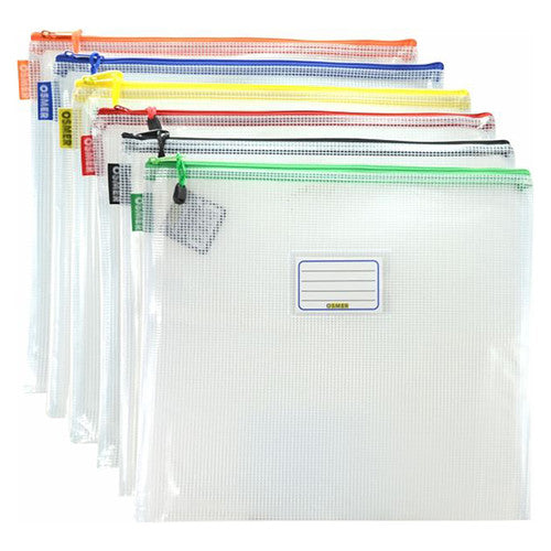 Osmer Mesh Case B4 Clear Assorted Zip Pack of 12 - image 1