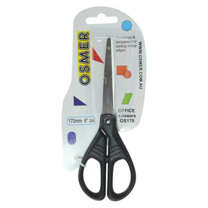 Osmer Office Scissors 170mm Black Handle Pack of 12 - image 1