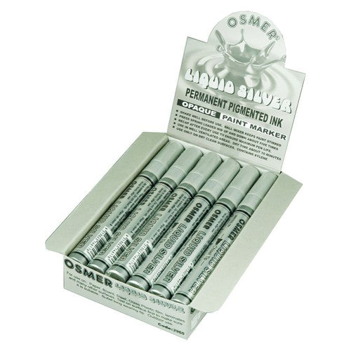 Osmer Opaque Paint Marker Chisel Tip Liquid Silver Box of 12 - image 1