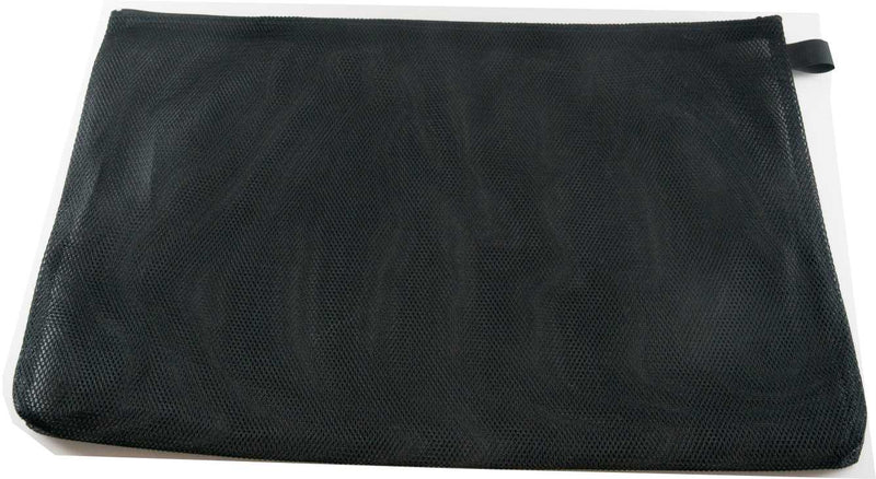 Osmer double mesh nylon pencil case A4 in black, front view of the flat mesh pouch with zip along the top edge