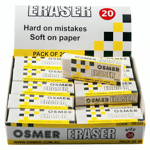 Osmer Size 20 Eraser Box of 20 - image 1