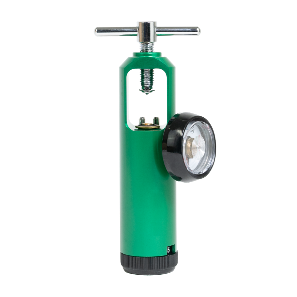 Oxygen Regulator 0-15LPM 1 HP Outlet showing medical-grade oxygen cylinder regulator with single high-pressure outlet for clinical oxygen therapy delivery