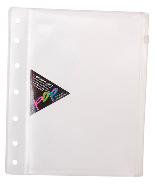 Pop A5 Binder Wallet with Side Zip Clear Pack 10