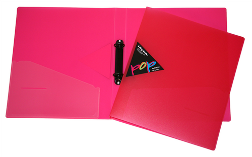 Pop A4 20 Ring Binder Translucent Pink