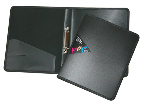 POP P-82A-BLACK BINDERFABRIC EDGED POLYPROPYLENE A4 2O RING 25MM 315MM X 260MM X 30MM SPINE BLACK