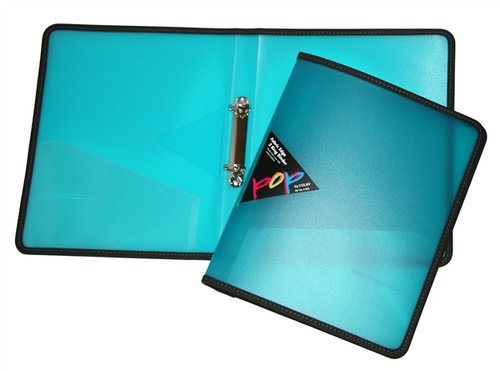 POP P-82A-BLUE BINDERFABRIC EDGED POLYPROPYLENE A4 2O RING 25MM 315MM X 260MM X 30MM SPINE BLUE