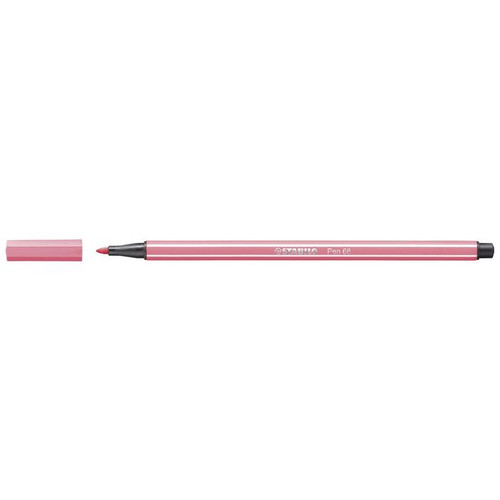 Stabilo Pen 68 Premium Colouring Fibre Tip Pen 1.0mm Pink Box of 10