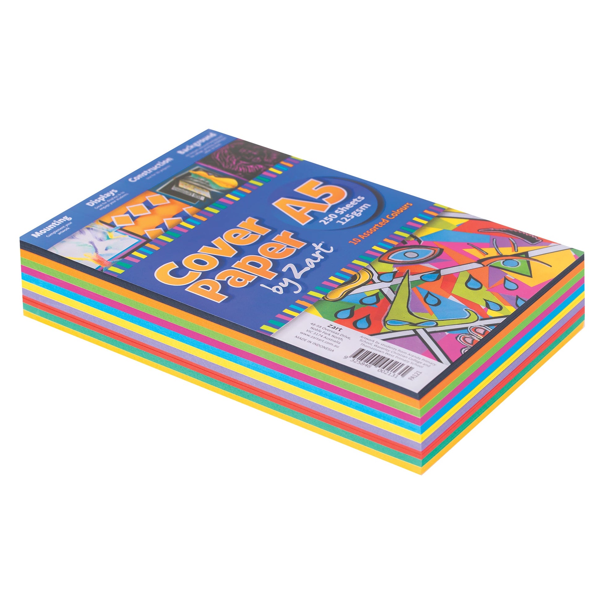 Zart Cover Paper 120gsm A5 Assorted Pack of 250-5