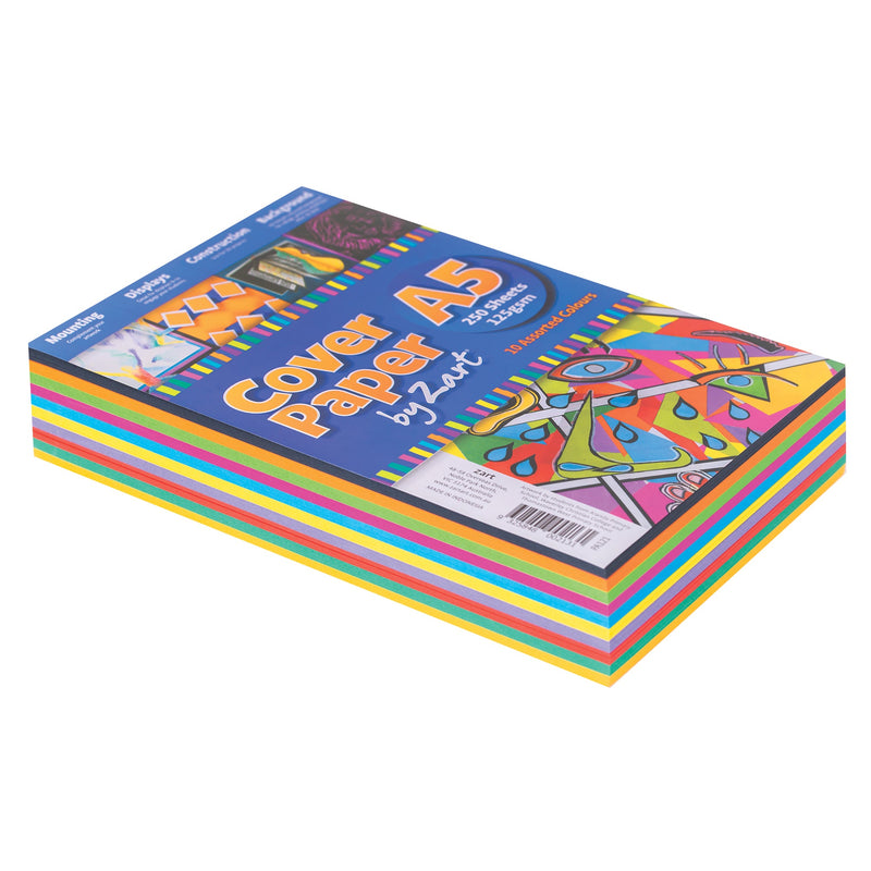 Zart Cover Paper 120gsm A5 Assorted Pack of 250-5