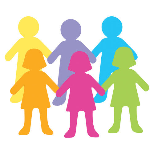 Creative School Supply Pre-Cut Paper People Shapes Coloured Pack of 48