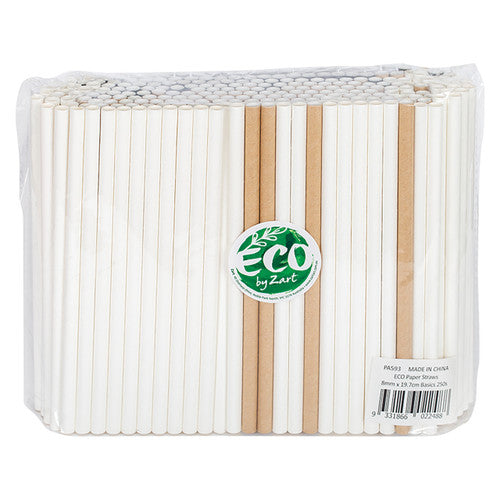 Creative School Supply Eco Paper Straws 8mm x 19.7cm Basics Pack of 250