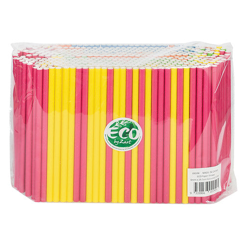Creative School Supply Eco Paper Straws 8mm x 19.7cm Coloured Pack of 500