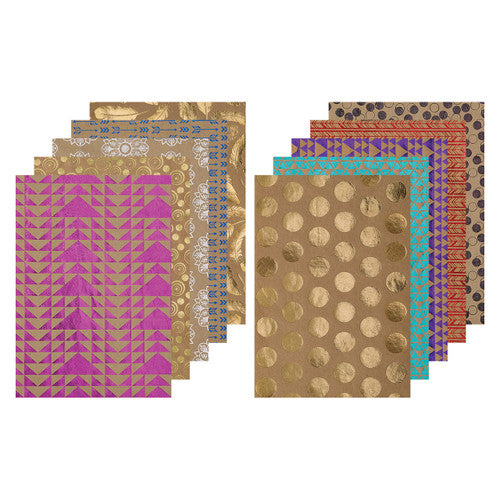 Creative School Supply Printed Foil Kraft Paper A4 Assorted Pack of 40