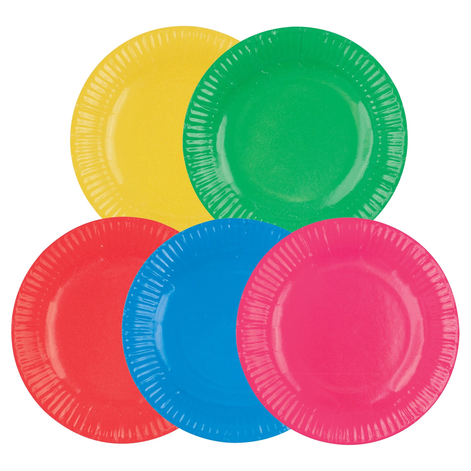 Zart Paper Plates Round Coloured 18cm Pack of 50 Five Colours-1
