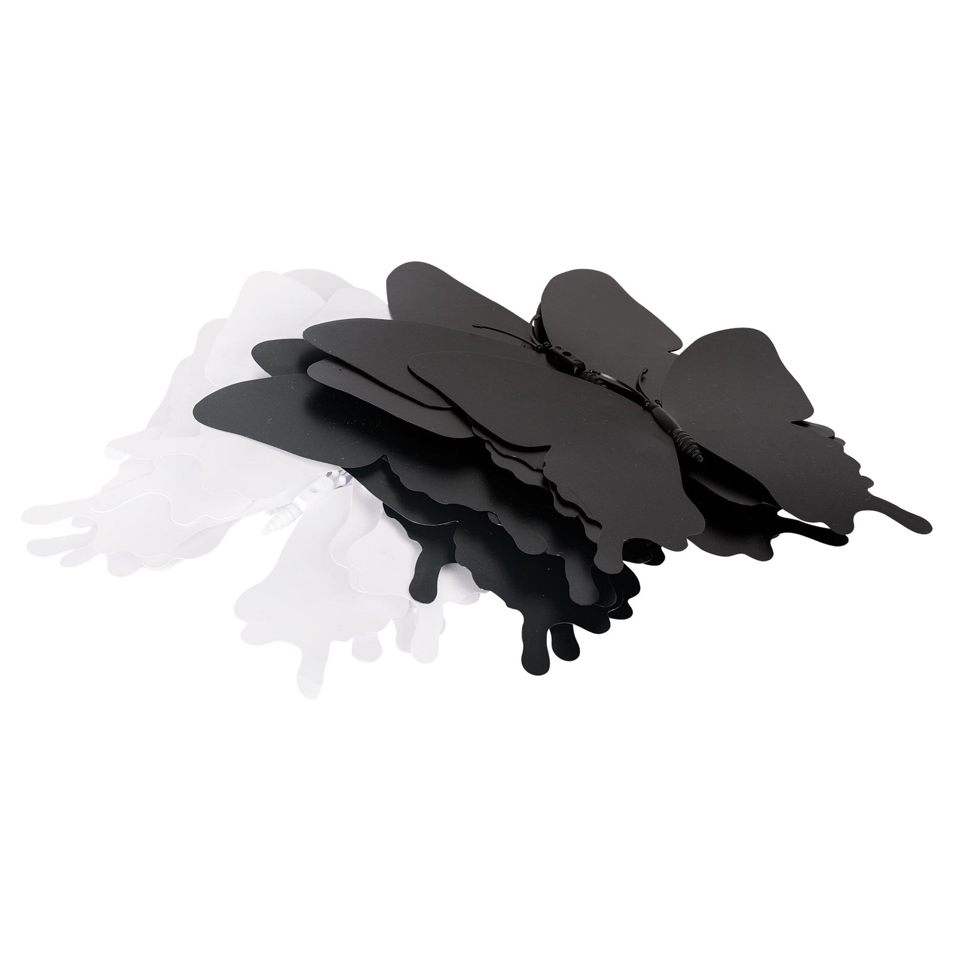 Zart Plastic Butterflies Black and White 12cm Pack of 20 Decorate-Your-Own-3