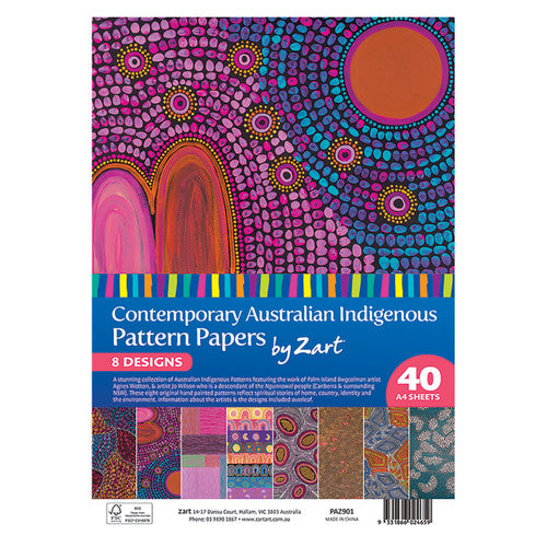 Creative School Supply Contemporary Indigenous Pattern Papers A4 Pack of 40
