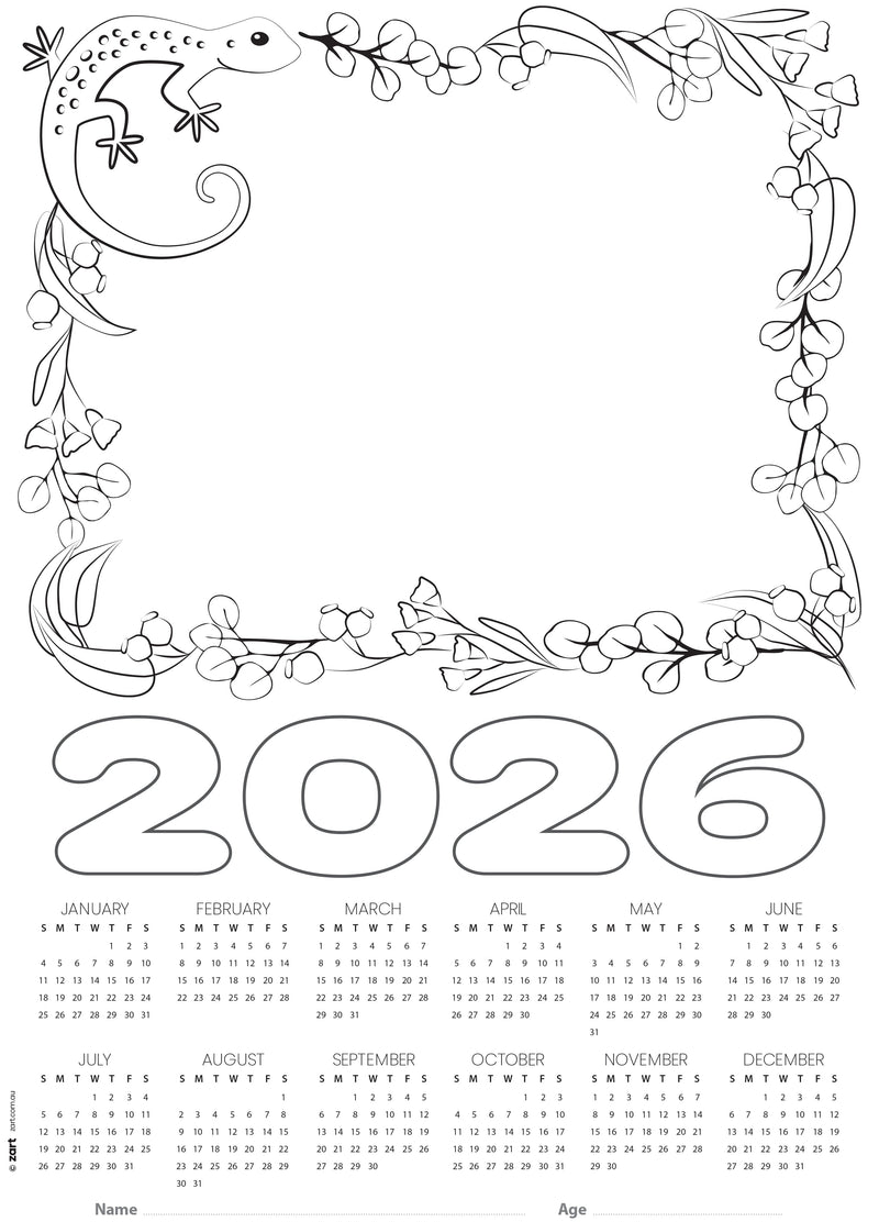 Cardboard Calendar Blanks 2026 A3 Pack of 25 250gsm Australian Animals-3